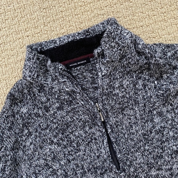 Men’s Michael Brandon grey quarter zip sweater - Picture 4 of 4